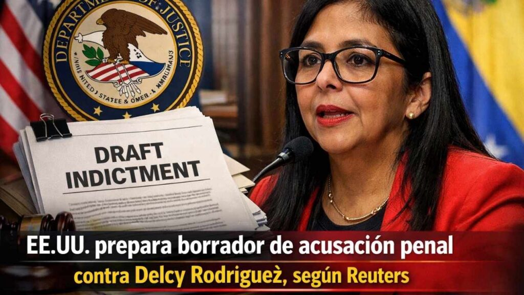 EE.UU. prepara borrador de acusación penal contra Delcy Rodríguez, según Reuters